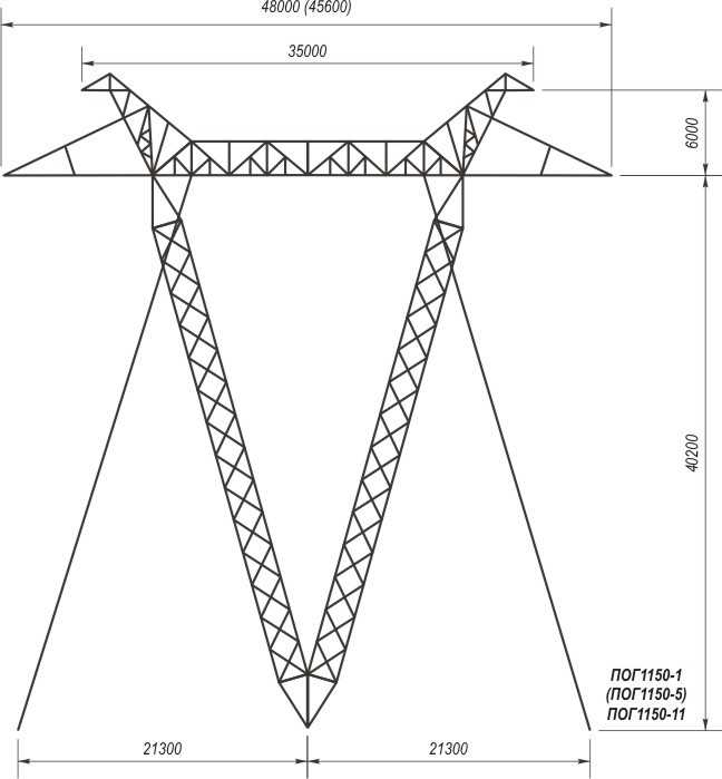 Опоры ВЛ 1150 кВ
